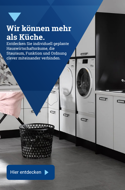 Wir können mehr als Küche. Entdecken Sie individuell geplante Hauswirtschaftsräume, die Stauraum, Funktion und Ordnung clever miteinander verbinden.